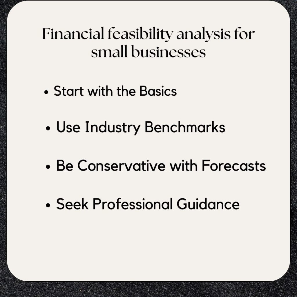 Financial feasibility analysis for small businesses: