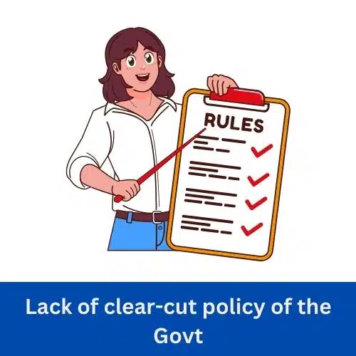 Lack of clear cut policy of the Govt