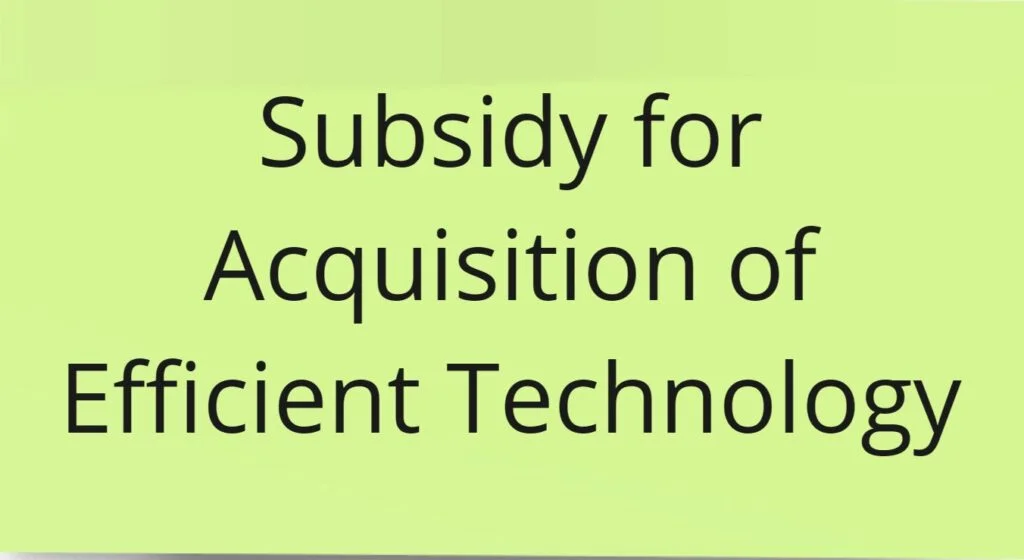 Subsidy for Acquisition of Efficient Technology 