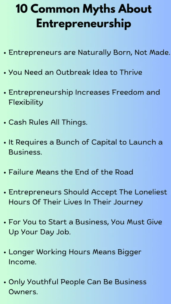 10 Common Myths About Entrepreneurship